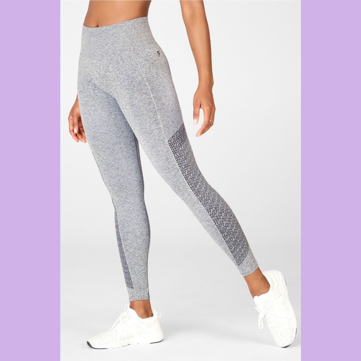 NEW Fabletics Grey Sync Seamless High-Waisted 7/8 Legging