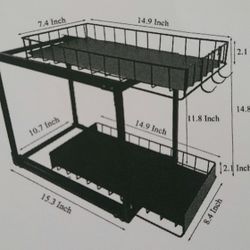 New Metal 2-Tier Under Sink Organizer