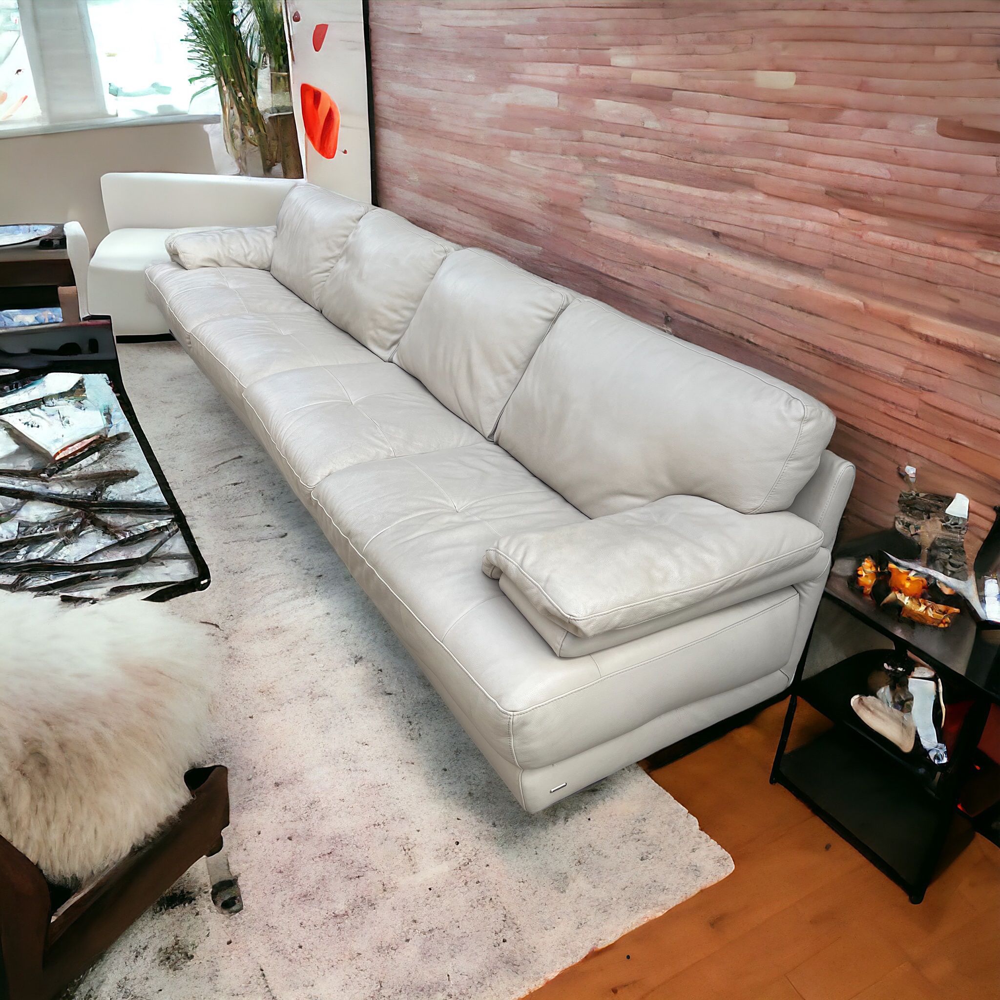 Large Leather Type Couch Sofa 