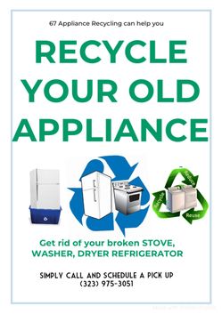 Call us and we will pick up your Old Appliance