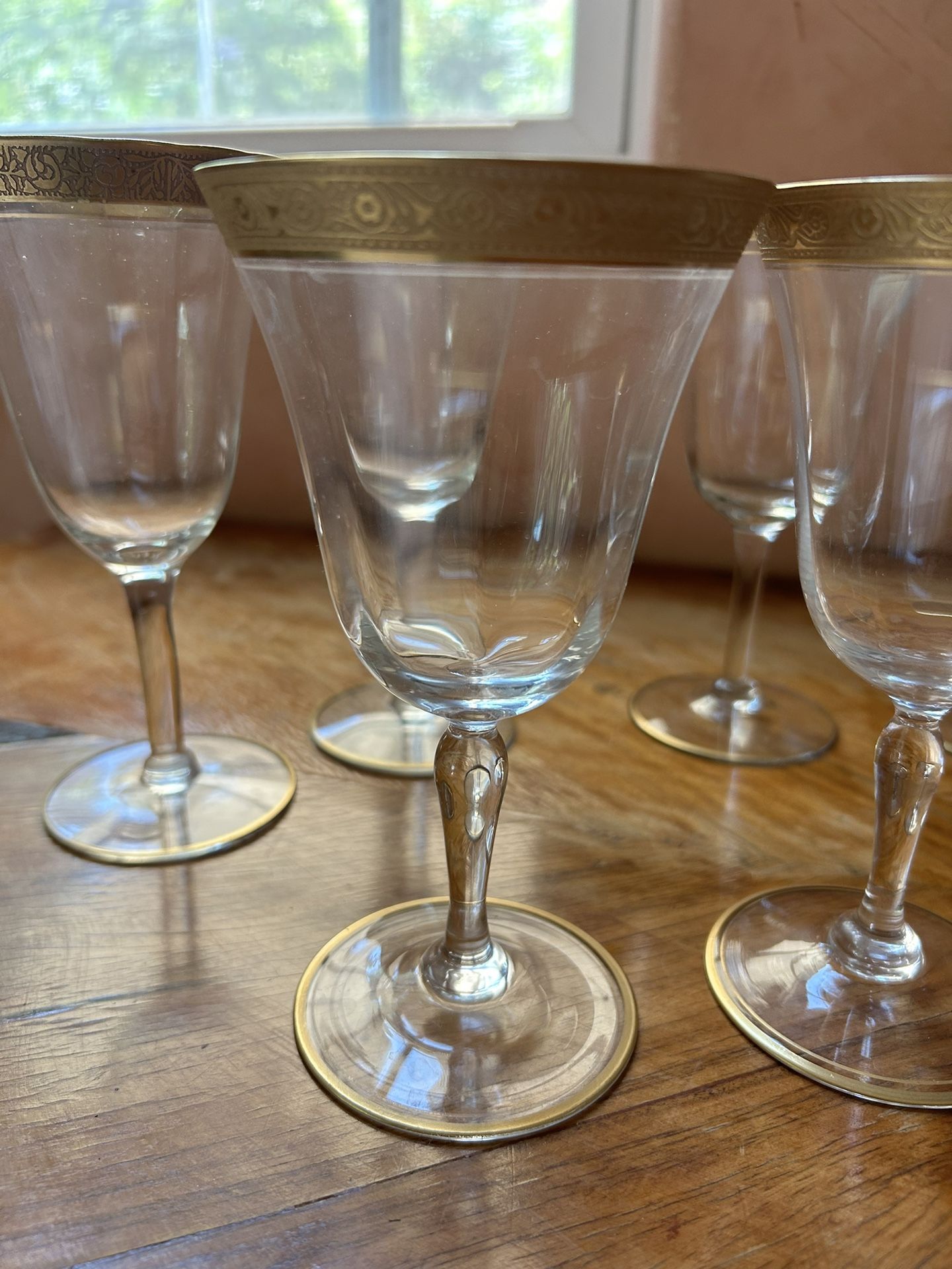 Set Of 6 Vintage Water Wine Glass 6 1:2 In Tall