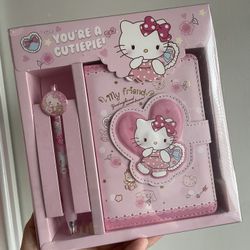 Hello kitty magnetic leather journal