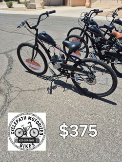 Motorized bikes bicycles gas bikes beach cruiser delivery available