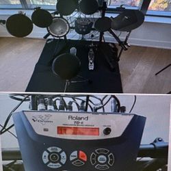 Roland Acoustic Drum Set With Roland TD6 Drum Sound Module