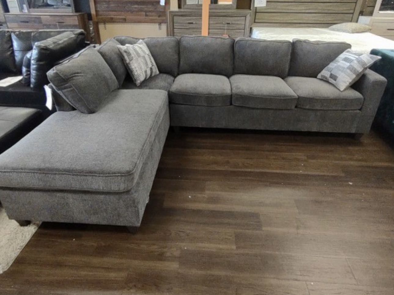 Grey Chenille Sofa Sectional 🔥buy Now Pay Later 