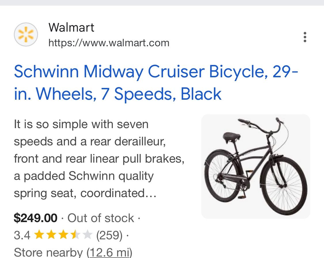 Schwinn Midway 29 inch 7-speed shifters Cruiser Bike - Black