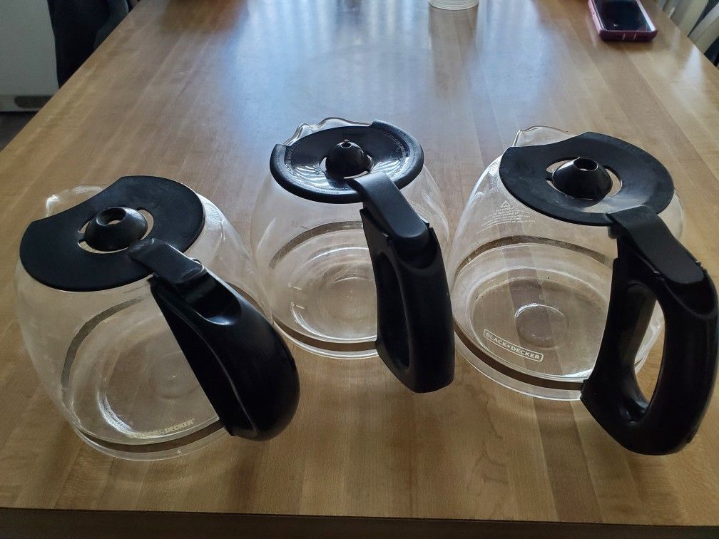 Three Glass Coffee Pots