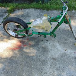 Green And Yellow Bike With Gas Tank