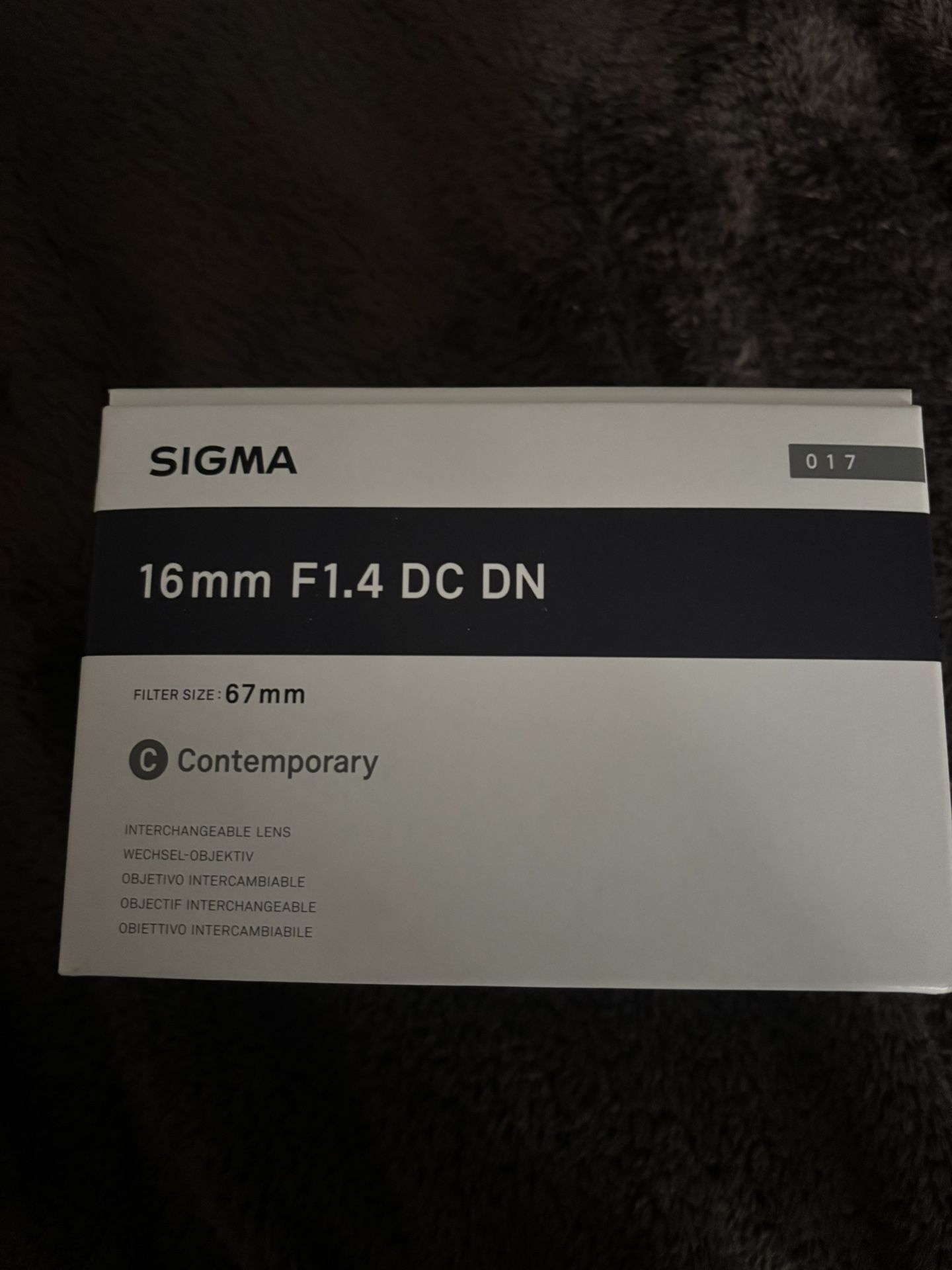 Sigma 16mm Lens F1.4