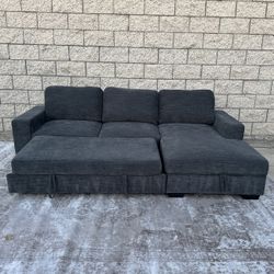 *Free Delivery* Gray Sectional Couch Sleeper Sofa w/ Storage