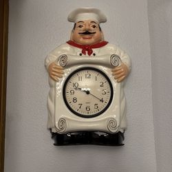 Large Chef Clock - 15” tall, excellent cond