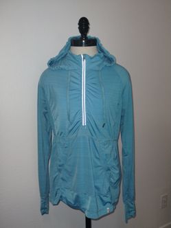 Women's tangerine brand thin blue athletic pullover 1/2 zip hoodie size medium