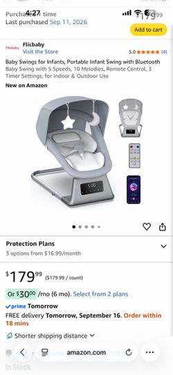 Baby Swings for Infants, Portable Infant Swing with Bluetooth