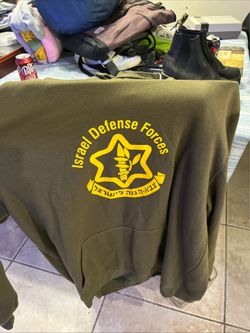 Box Basic Hoodie Mens 3XL Green Sweatshirt Fleece Israel Defense Forces IDF