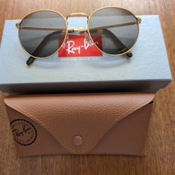New Ray-Ban Polarized RB3637 Gold/Green 53mm/21mm Sunglasses