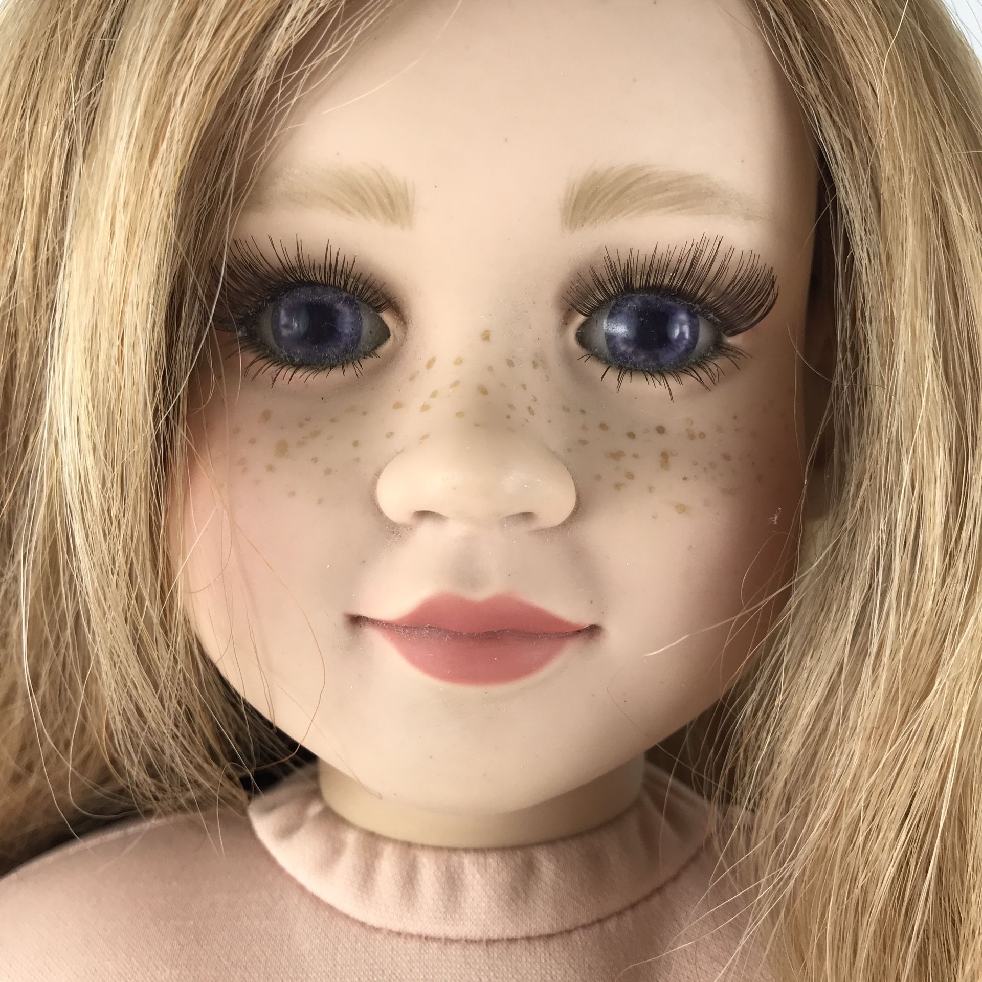 My at Winn Doll Blond Blue Eyes Long Eyelashes 23” with clothes and shoes