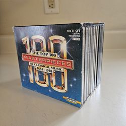 The Top 100 Masterpieces of Classical Music. 10 CD Audio Disc Set. Strauss, Tchaikovsky, Bach, Handel, Offenbach, Mendelssohn, Rossini, Mozart and mor