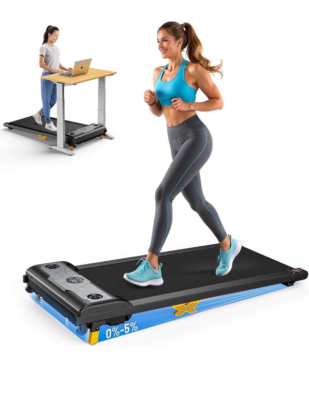 New SERVFIT FT-SE03 Under Desk Treadmill 2-in-1 Walking Pad 2.5HP 265 LBS Capacity
