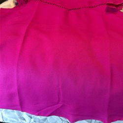 Pink Silky Blouse Button In Back And A Design In Front
