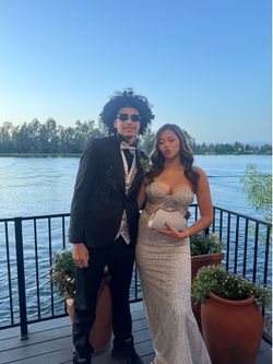 Silver formal dress