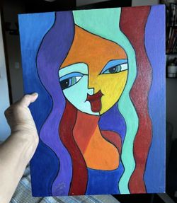 CUBISM COLORFUL PAINTED ART $100.00