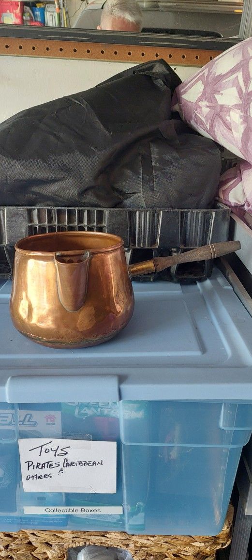 Copper Pot With Wood Handle