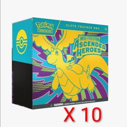 Sealed case Pokémon TCG Mega Evolution Ascended Heroes Elite Trainer Box x10