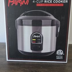 Parini 4 Cup One Touch Rice Cooker With Removable Steam Tray New In A Box
