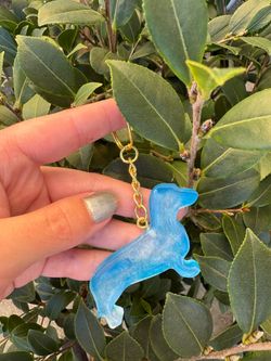 Sky Dachshund Keychain