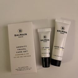 BALMAIN Paris Amenity Travel Care Set Hand Cream and Lip Balm Sample Pack of 4 sets