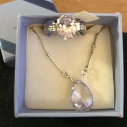 Beautiful Sterling Silver Purple Jewelry Set