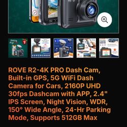 R-2 4k Pro Dashcam New!! Gps And Wifi 
