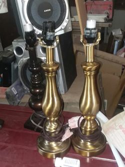2 brass lamp post