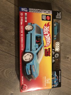 Mattel Brick Shop Hot Wheels Custom '90 Honda Civic EF Building Toy Kit 248pc