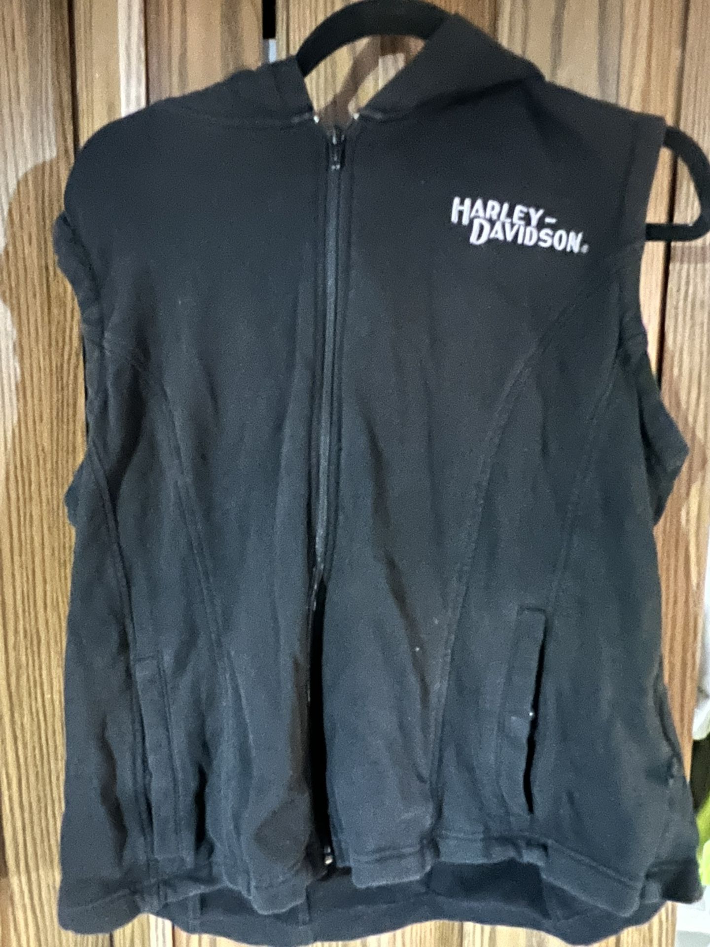Women’s Harley-Davidson Vest, size 2XL, fleece, genuine motor clothes, black zip-up