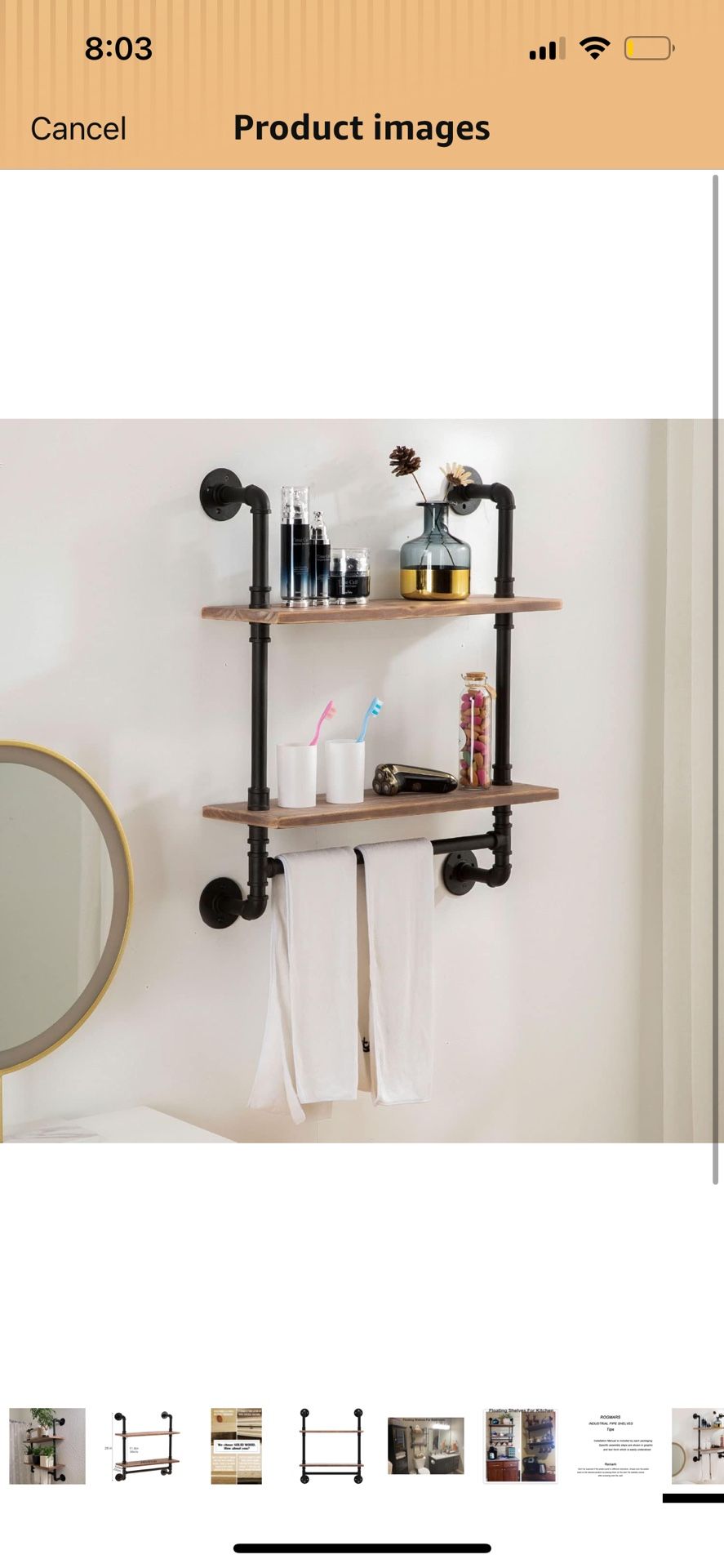 Industrial Pipe Shelving For Wall Mount