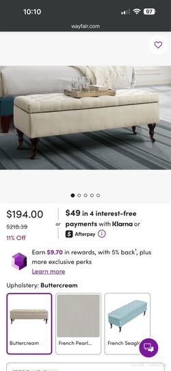 Elle Decor Tufted Upholstered Storage Bench