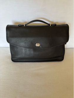 Vintage Coach Lexington black leather briefcase