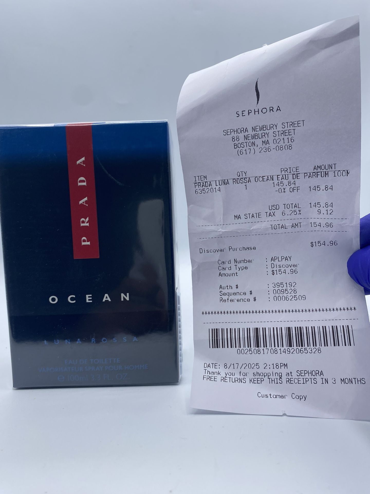 Prada Luna Rossa Ocean Eau de Parfum (THE RECIPT IS PROVIDED)
