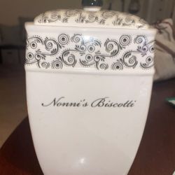 Biscotti Cookie Jar Hand Painted for Nonni