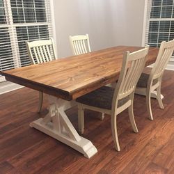 Farmhouse Rustic Outdoor And Indoor Dining Tables. 