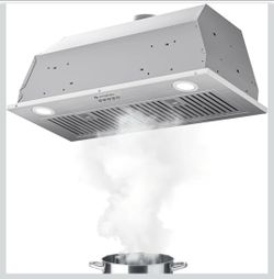 30 Inch Range Hood Insert, 900 CFM Built-in Kitchen Hood with Push Button
Stainless Steel Range Hood with Ducted/Ductless Convertible, 3-Speed Fan, LE