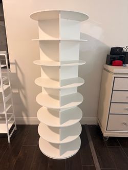 White Rotating Display Shelf / Storage Tower – $180