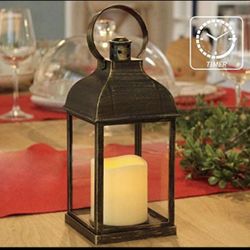 Decorative Lanterns with Timer Flameless Candle Using Battery for 10''H Outdoor and Indoor Hanging