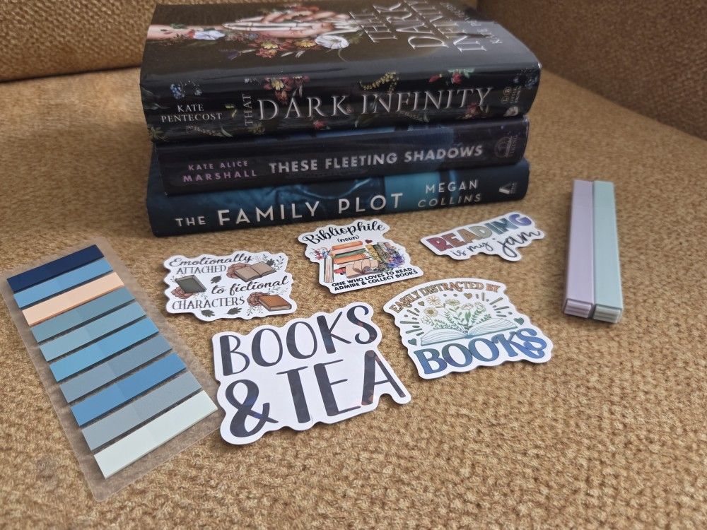 3 Book Lot with stickers, booktabs, book highlighters
