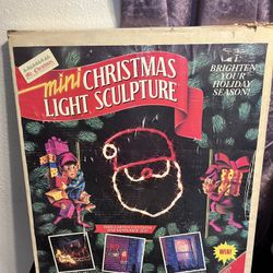 Mr Christmas #360 Mini Light Sculpture SANTA indoor/outdoor 12" 1993 WORKS