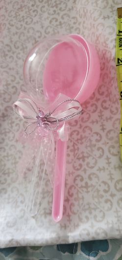 Cute Pink Plastic Baby Rattle BUNDLE