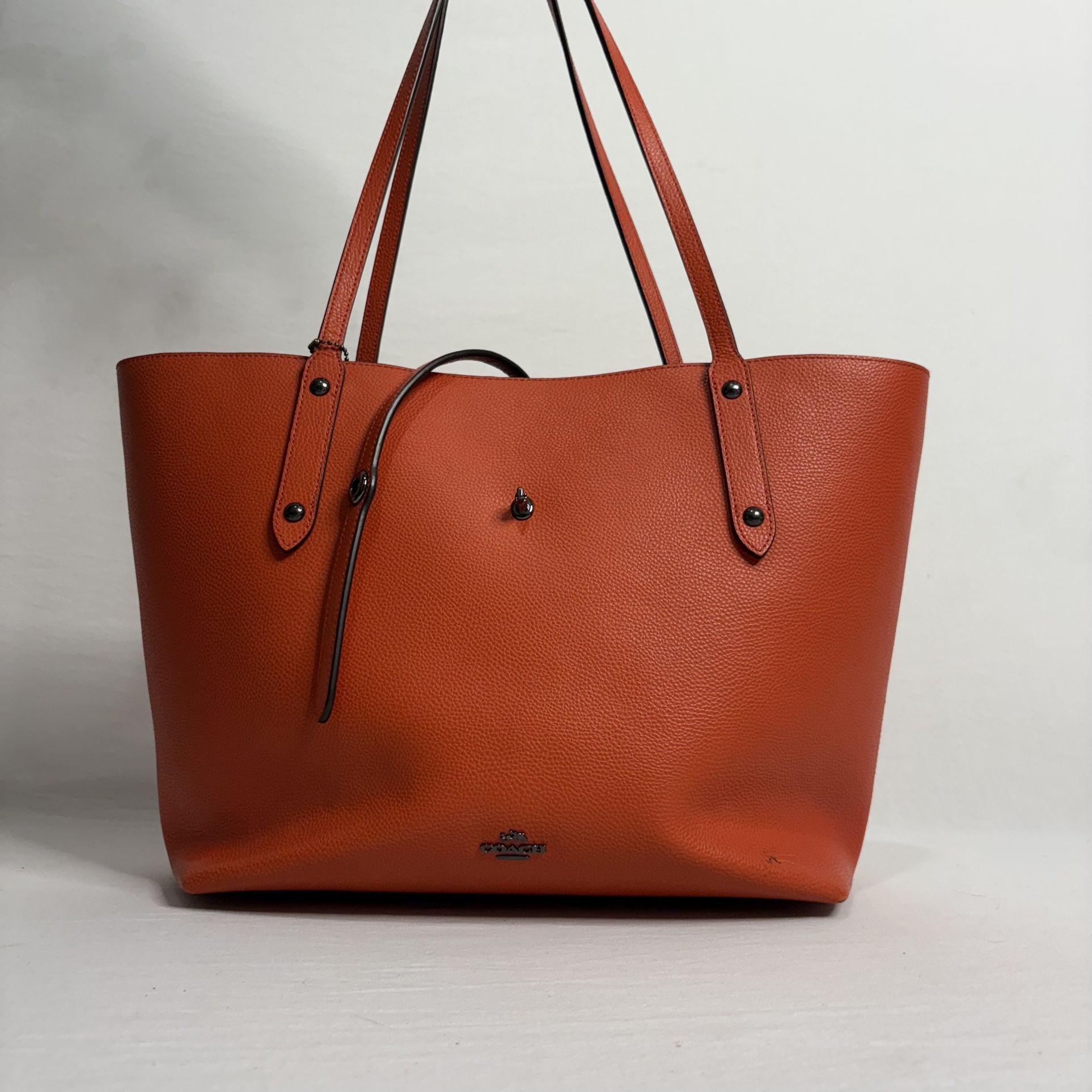 Coach Market Tote - Orange Pebbled Leather