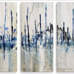 Wexford Home Marshes Edge 3 Panel Gallery Wrapped Canvas Wall Art, 20"W x 40"H