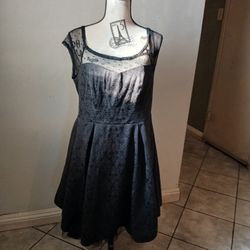 Disney Black Polka Dot Sheer Top Dress XL